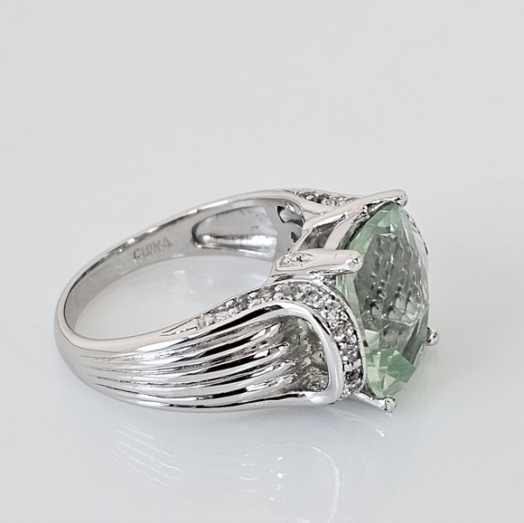 Rare Victoria Wieck Prasiolite & White Topaz Ring Sterling Silver Sz 7.5! - Picture 5 of 8